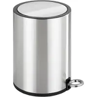 Wenko Cosmétiques Poubelle à pédale Monza Easy Close Acier inoxydable brillant
