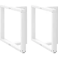 vidaXL Pieds de table de salle à manger en T 2 pcs. Blanc 100x35x(72-73) cm Acier
