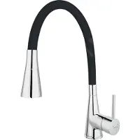 Ferro Mitigeur d'évier avec douche chrome noir 70720,0C