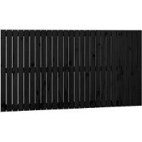 vidaXL Tête de lit murale noire 166x3x90 cm pin massif