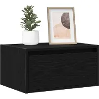 vidaXL Tables de chevet murales avec lumières LED 2 pcs chêne noir