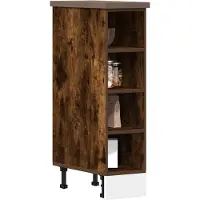 vidaXL Armoire basse Riga chêne fumé 20x44,5x81,5 cm Matériau dérivé du bois