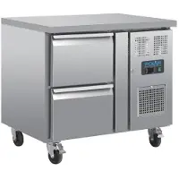 Polar Table inox réfrigérée tropicalisée positive 2 tiroirs GN 1/1, 300 W, 220 V - MONO