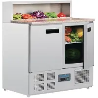 Polar Plan de travail pour pizza en marbre 90x70x110 cm