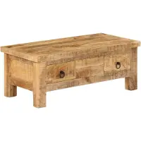 vidaXL Table basse 90 x 45 x 35 cm en bois massif de manguier