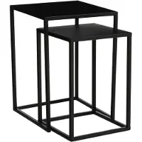 Mica Decorations Table d'appoint Goa - Lot de 2 - L30 x L30 x H42 cm - Métal - Noir