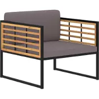 vidaXL Chaises de jardin avec coussins 2 pcs. Bois massif acacia gris foncé