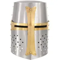 vidaXL Casque de chevalier croisé antique pour GN Argenté Acier