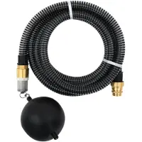 vidaXL Tuyau d'aspiration avec raccords en laiton noir 1,1" 3 m PVC
