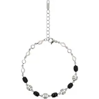 Faina Bracelet noir / argent / transparent