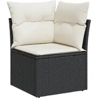 vidaXL Ensemble de salon de jardin 5 pièces avec coussins noir poly rotin