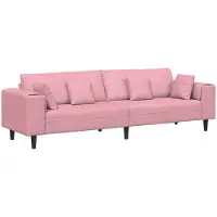 vidaXL Canapé en velours avec coussin Rose 209 cm Velours