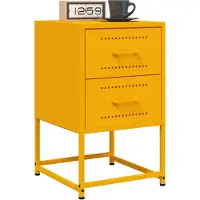vidaXL Tables de chevet 2 pcs jaune moutarde 36x39x60,5 cm acier