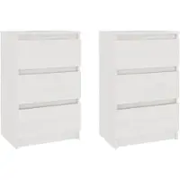 vidaXL Tables de chevet 2 pcs Blanc 40x29,5x64 cm Bois de pin solide