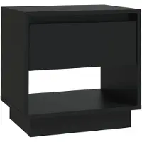 vidaXL Table de chevet Noir 45x34x44 cm bois d'ingénierie