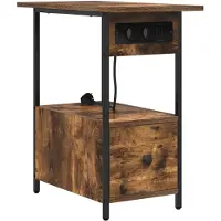 vidaXL Cabinet de chevet Chêne fumé 60 x 30 x 61 cm Bois d'ingénierie