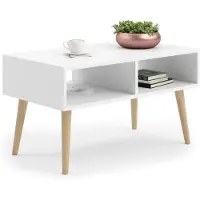 KOBI Table basse robuste SANDI, Table de salon moderne avec espace de rangement, Idéale pour le salon et le lounge