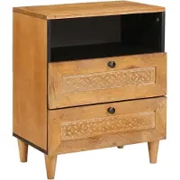 vidaXL Table de chevet avec tiroir Marron clair 50 x 33 x 60 cm