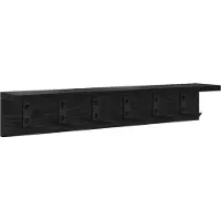 vidaXL Porte-manteau mural avec étagère Chêne noir 60 x 10.5 x 10.5 cm