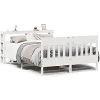 vidaXL Lit en bois massif sans matelas Blanc 120x200 cm pin