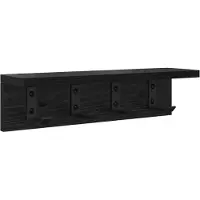 vidaXL Porte-manteau mural avec étagère Chêne noir 40 x 10.5 x 10.5 cm