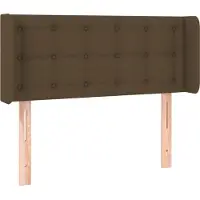 vidaXL Tête de lit avec oreilles brun foncé 83x16x78/88 cm Tissu