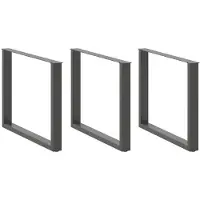 vidaXL Pieds de table de salle à manger en U 3 pcs. Anthracite 100x(72-73) cm Acier