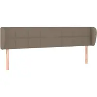 vidaXL Tête de lit avec oreilles Taupe 203x23x78/88 cm Tissu