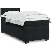 vidaXL Lit boxspring avec matelas noir 80x200 cm velours