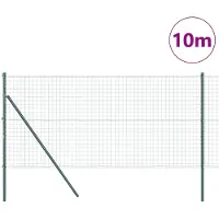 vidaXL Clôture Euro d'extérieur à encastrer dans le sol 10 x 1,4 m, filet vert