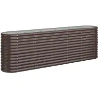 vidaXL Parterre surélevé Acier revêtu par poudre 224x40x68 cm Brun
