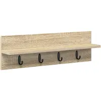 vidaXL Porte-manteau mural avec étagère Chêne sonoma 60 x 10.5 x 18 cm