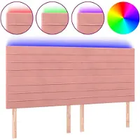 vidaXL Tête de lit LED rose 160x5x118/128 cm velours