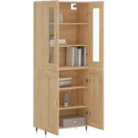 vidaXL Highboard chêne Sonoma 69,5x34x180 cm Matériau dérivé du bois