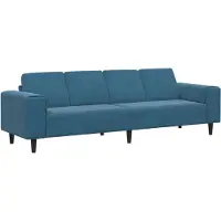 vidaXL Ensemble de Canapés Bleu Velours