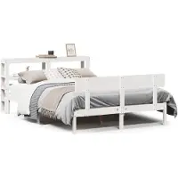 vidaXL Lit en bois massif sans matelas Blanc 120x200 cm pin
