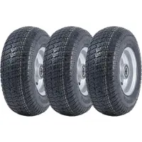 Parnells Pneus et jantes de tondeuse à gazon 13x5.00-6 Wanda P332, roulements 20mm 6304 (Jeu de 3)