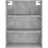 vidaXL Highboard gris béton 69,5x34x180 cm Bois composite