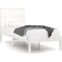 vidaXL Lit en bois massif pin blanc 90x200 cm