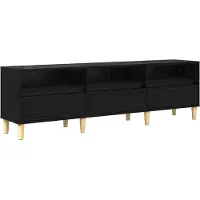 vidaXL Armoire TV noir imitation chêne 150 x 30 x 45 cm Matériau dérivé du bois
