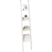 SoBuy Frg15-W Étagère Murale Style Échelle, Étagère Échelle 4 Niveaux, Meuble De Rangement L33 X H180 X P23cm-Blanc