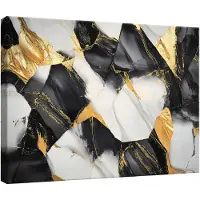 WALLARENA Tableau déco abstrait marbre moderne 120x80 cm xxl Impression sur toile deco murale intissée pour salon chambre cuisine