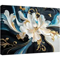 WALLARENA Impression sur toile fleurs abstrait moderne 120x80 cm xxl tableau décoration deco murale intissée pour salon chambre cuisine