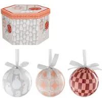 House of Seasons Coffret de boules de Noël House of Seasons - 14 pièces - Ø8 cm - incassable - pêche, gris