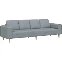 vidaXL Ensemble de Canapés Gris clair tissu