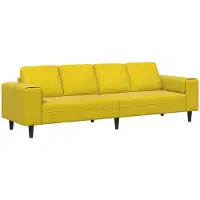 vidaXL Ensemble de Canapés Jaune Velours