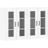 vidaXL Armoires murales 2 pcs. Blanc Bois composite