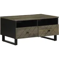 vidaXL Table basse noire 80x54x40 cm en bois massif de manguier