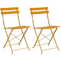 vidaXL Chaise de jardin pliante, lot de 2, couleur moutarde, 42 x 46 x 82 cm, métal
