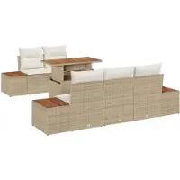 vidaXL Salon de jardin avec coussins 6 pcs Beige et Crème